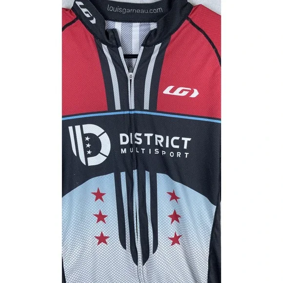 Louis Garneau District Multisport Cycling Jersey Mens Medium Full Zip Bike Shirt - Picture 2 of 9